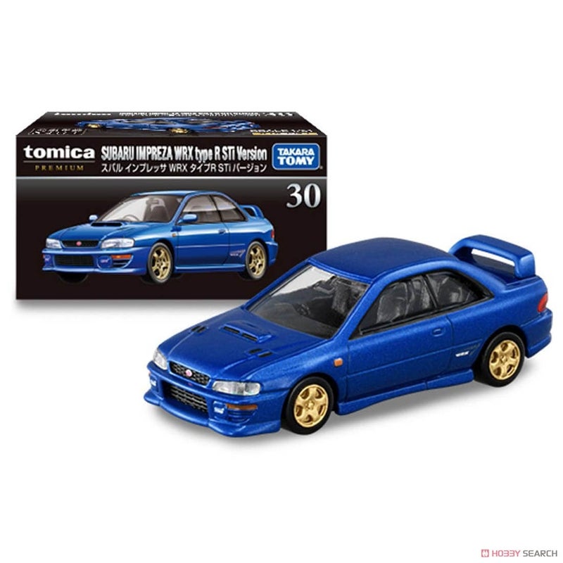 TAKARA TOMY تاكارا تومي توميكا بريميوم 30 سوبارو إمبريزا WRX نوع R STI نسخة سيارة مصبوبة (1:64، زرقاء) - Image 1